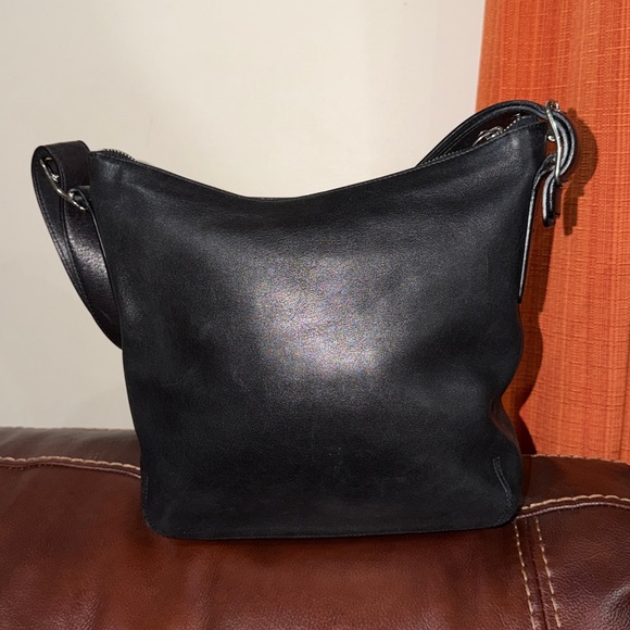 🔥🔥🔥Vintage Coach Black Leather Shoulder Bag Crossbody Bag - Picture 3 of 13